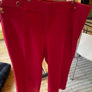 Lane Bryant Bright Red Cropped Stretch Pants